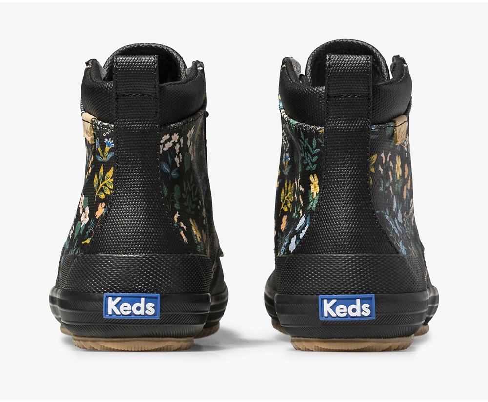 Keds Womens Boots Black - Rifle Paper Co. Scout Water-Resistant Canvas Wildflower - 589YBDSPK